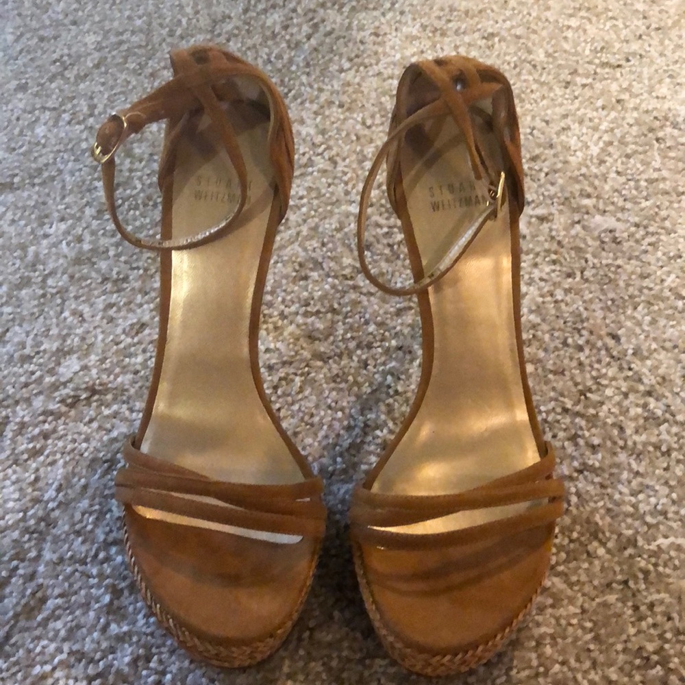 Size 38.5 Stuart Weitzman Braided Platform Heels